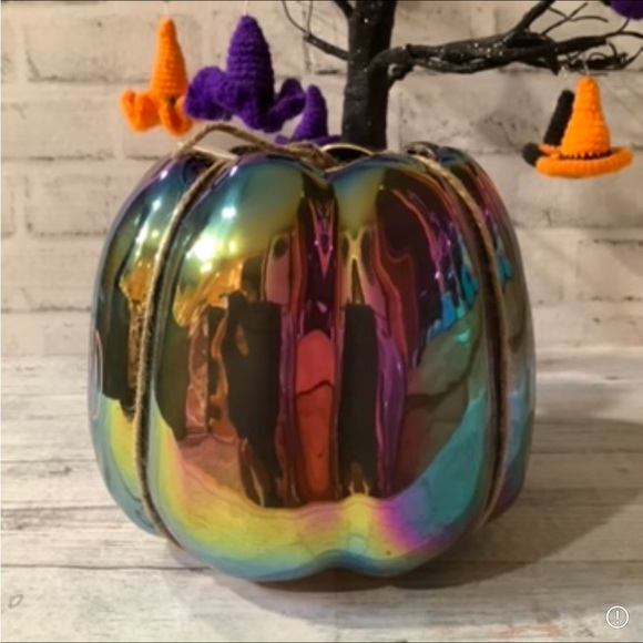 Rae Dunn Ceramic Smashed Luster Pumpkin Planter - Picture 5 of 6